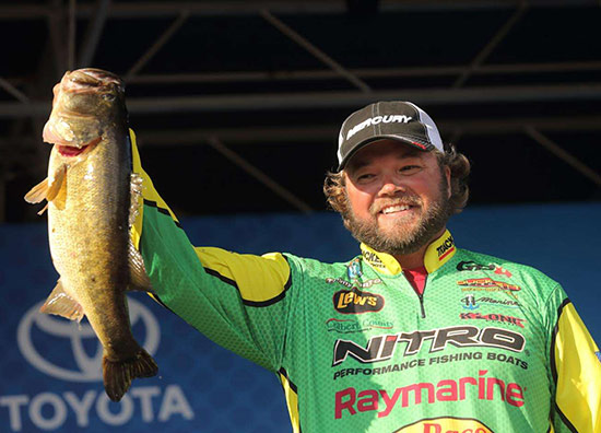 Fellow Raymarine pro Timmy Horton hangs on to win the event. - photo courtesy of BASSMASTER.com