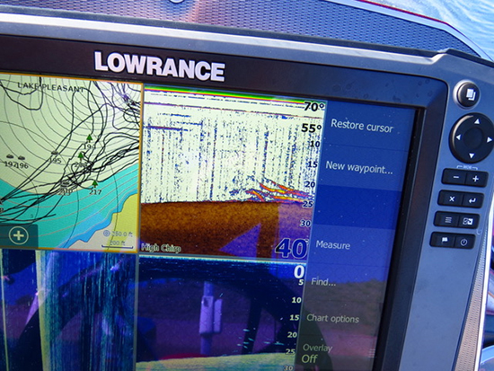 Tai relies heavily on his graphs to find winter bass.