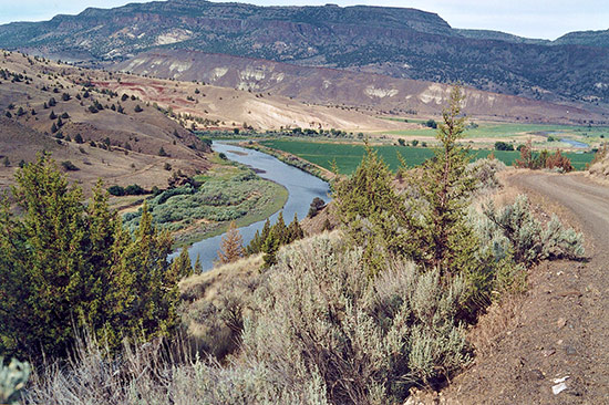 Oregon's beautiful John Day River, a tributary of the Columbia River that accommodates runs of salmon and steelhead and is also rated as one of the best smallmouth rivers in the Western United States.