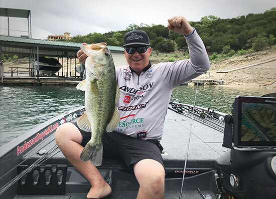 Roy Hawk with a six-pounder on Lake Travis
