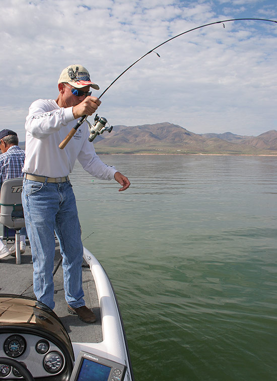 Split shotting is best done with a sturdy spinning rod and a reel that can quickly take up line. You need a fast tip and backbone.