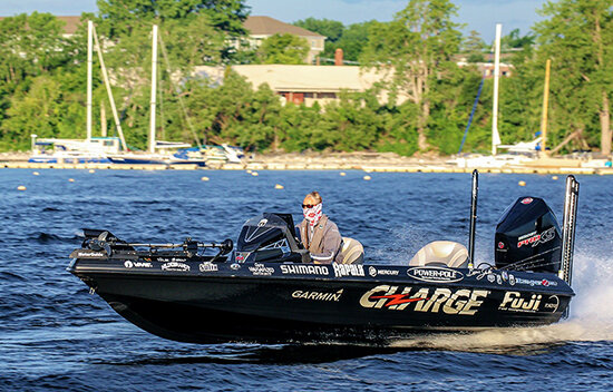 Heading for weigh-in at the Plattsburgh Marina.