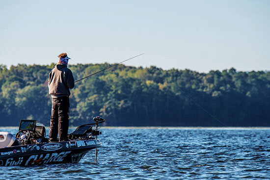 Concentrating on isolated grass clumps outside large fields of topped-out hydrilla was where I found the better fish. Unfortunately, stiff winds took that bite away.