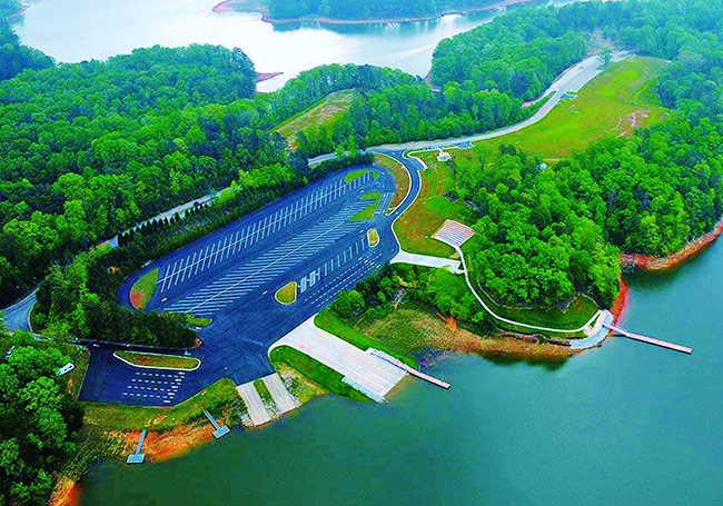 An aerial view of Laurel Park, sight of official take-off and check-in.