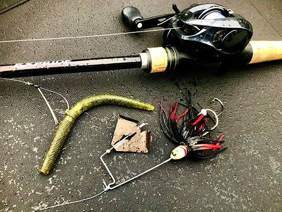 A wacky-rigged 5-inch Senko and black, 1/2-ounce Hildebrandt buzzbait accounted for all of my fish in this event.