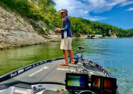 Bluff banks played a significant role in catching mixed bags of spots, largemouth and smallmouth.