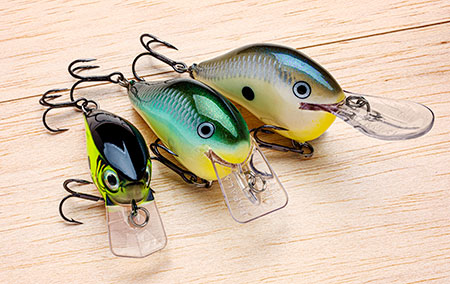 Crankbaits, like these from Rapala, were top producers throughout the event.