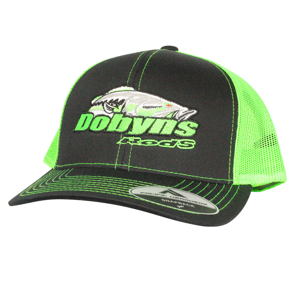 Dobyns Black w/green mesh, green logo Hat