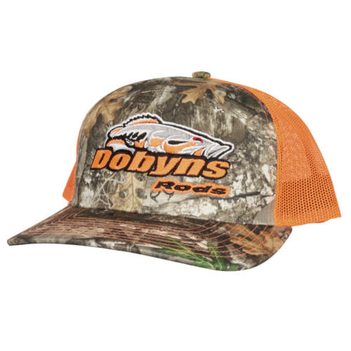 Dobyns Hat Camo w/orange mesh, orange logo