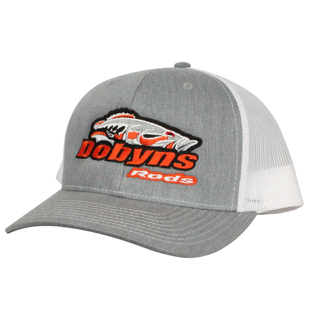 Dobyns Hat Gray w/white mesh, orange logo