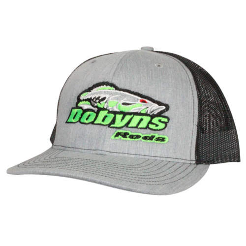 Dobyns Hat Gray w/black mesh, green logo