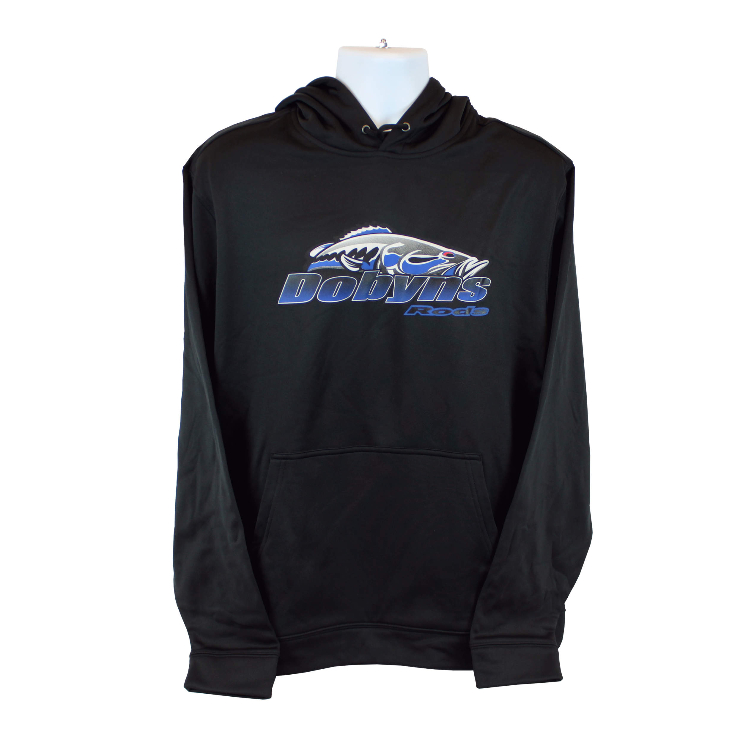 Dobyns Polyester Hoodie-Black with Blue logo