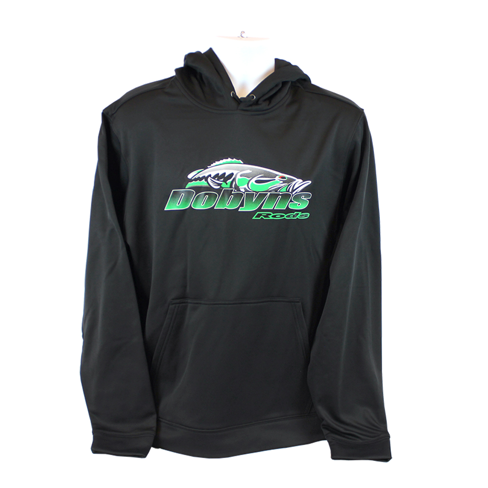 Dobyns Polyester Hoodie- Black with Green Logo