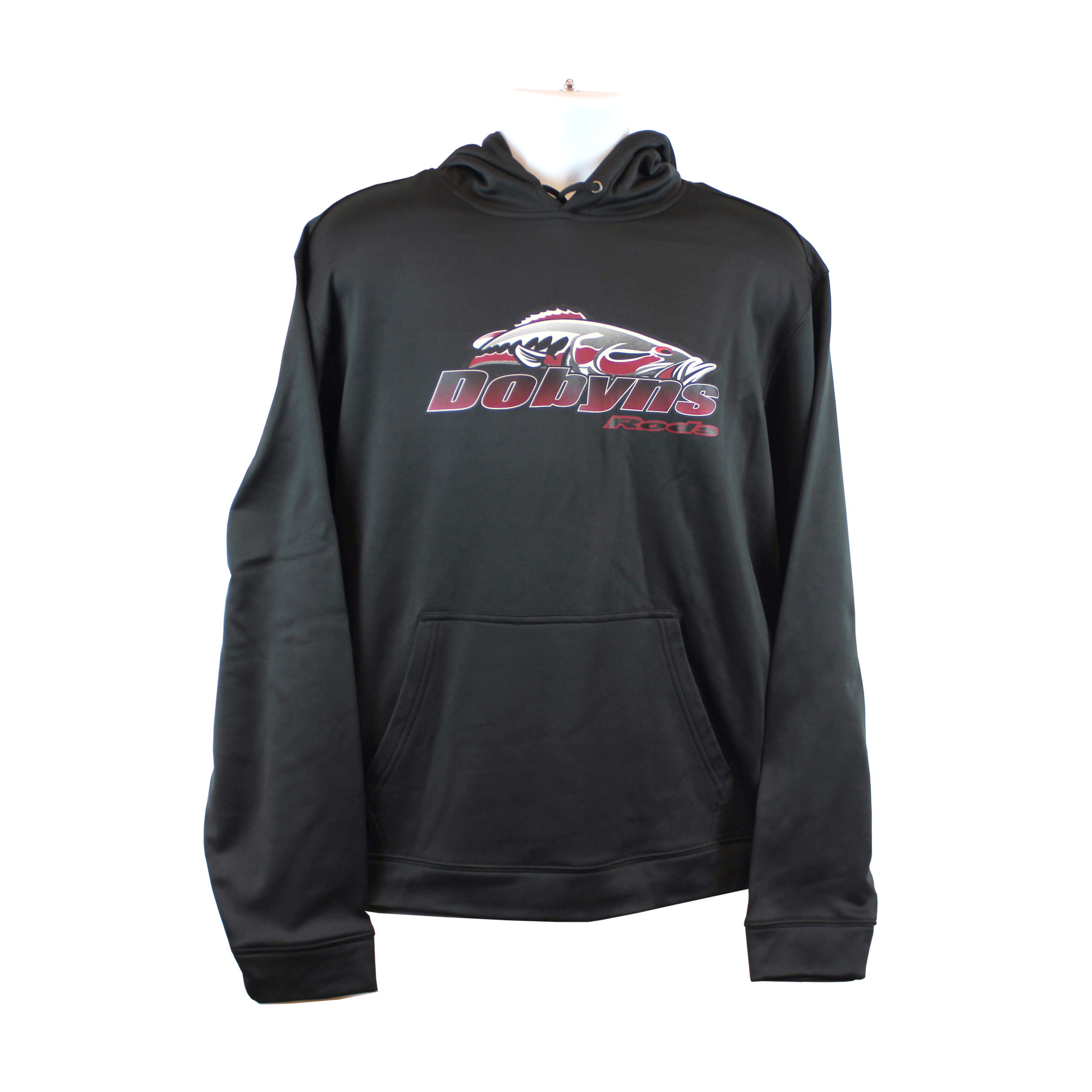Dobyns Polyester Hoodie- Black with Maroon logo