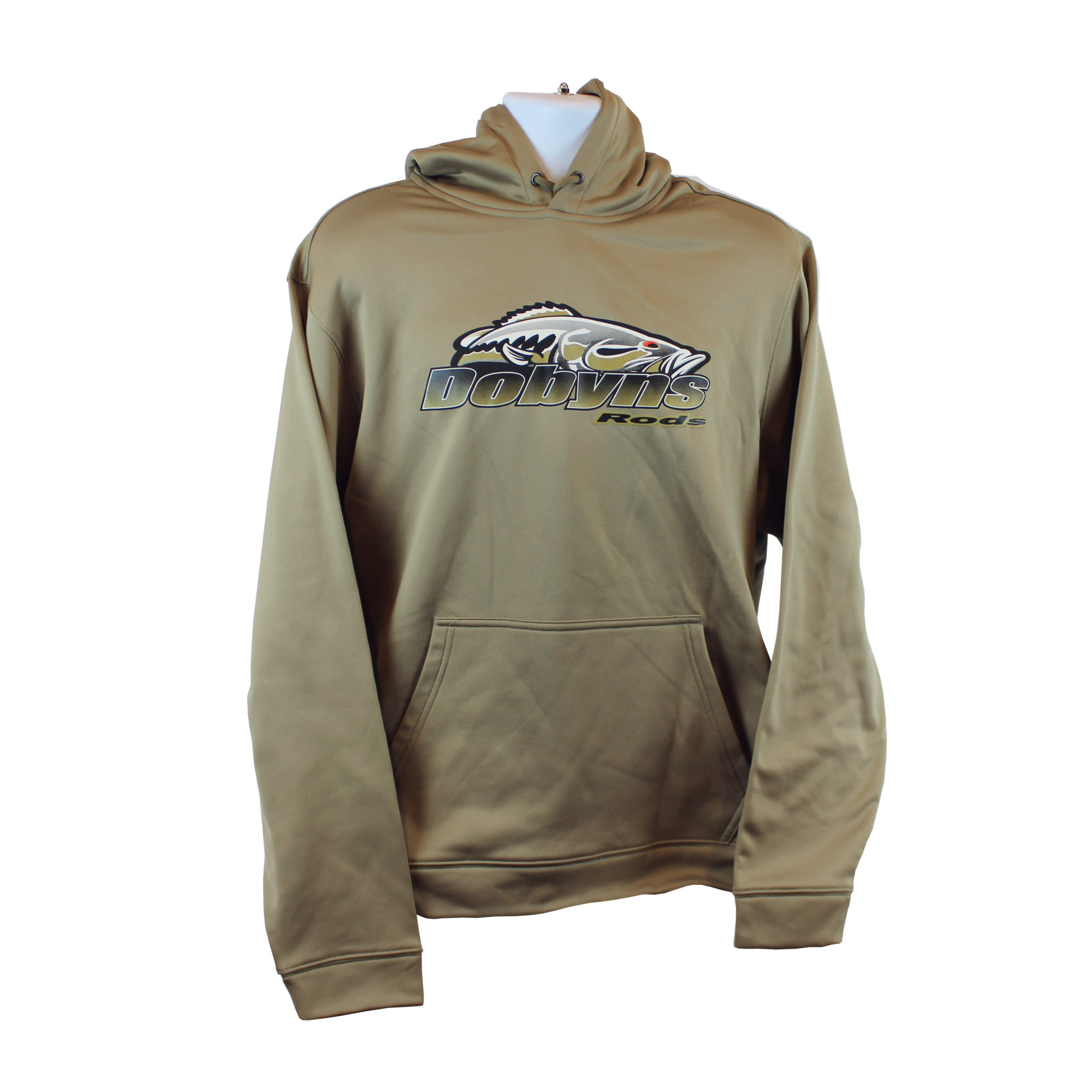 Dobyns Polyester Hoodie-Coyote Brown with Olive logo