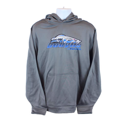 Dobyns Polyester Hoodie-Gray with Blue logo