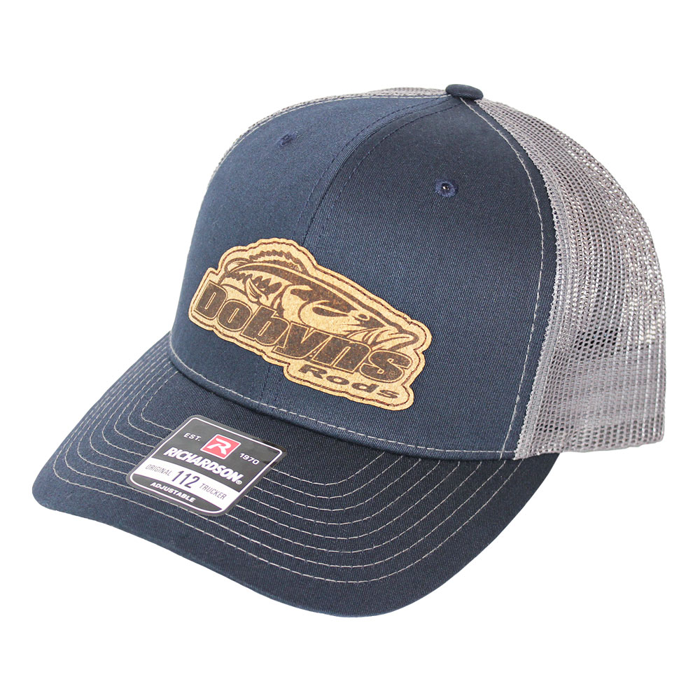 Navy front Gray mesh Leather Patch - Dobyns Rods